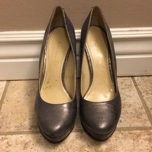 Pewter Platform pumps